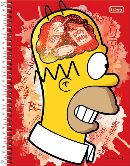 Caderno Univ Simpsons 200 Folhas 10 Matérias Tilibra