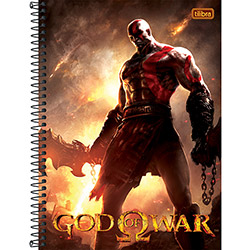 Caderno Universitário Capa Dura God Of War 1 Matéria 96 Folhas Segurando Corrente - Tilibra