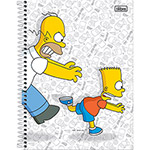 Caderno Universitário Capa Dura Tilibra Simpsons Homer e Bart Correndo - 96 Folhas