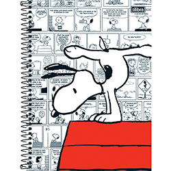 Caderno Universitário Capa Dura Tilibra Snoopy Fundo Desenho - 200 Folhas