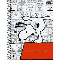 Caderno Universitário Capa Dura Tilibra Snoopy Fundo Desenho - 96 Folhas