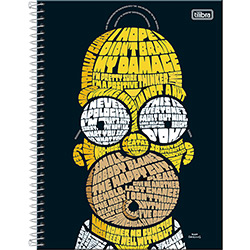 Caderno Universitário Simpsons 1 Matéria 96 Folhas Hommer Fundo Amarelo - Tilibra