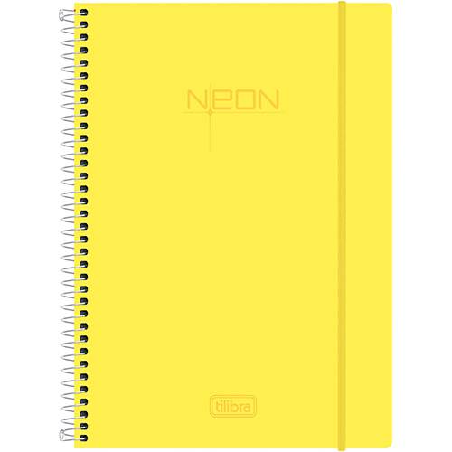 Tamanhos, Medidas e Dimensões do produto Caderno Universitário Tilibra Neon Amarelo com Capa de Polipropileno - 200 Folhas