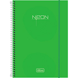 Caderno Universitário Tilibra Neon Verde Capa de Polipropileno - 96 Folhas