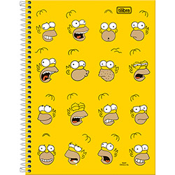 Caderno Universitário Capa Dura Tilibra Simpsons Homer Fundo Amarelo - 200 Folhas