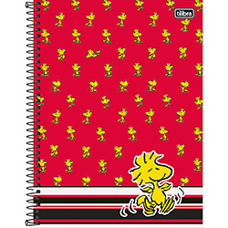 Caderno Universitário Tilibra Snoopy Vermelho com Capa Dura - 96 Folhas