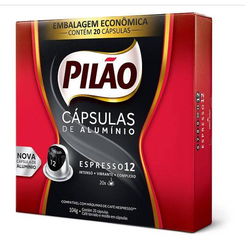 Cafe Capsula Espresso Pilao 12 52g C/20 Unidades