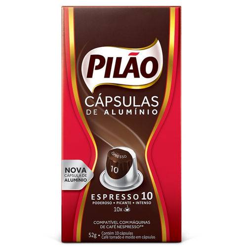Cafe Capsula Espresso Pilao 10 52GR C/10 Unidades