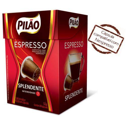 Cafe Capsula Espresso Pilao Splendente 10x52g