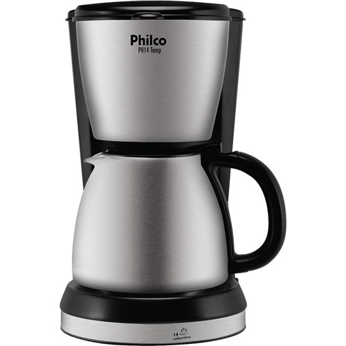 Cafeteira 14 Xícaras com Jarra Térmica Philco Ph14 Temp Preta/Prata 127V Philco