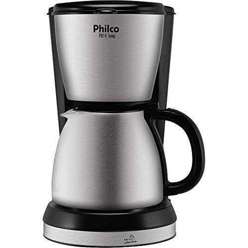 Cafeteira 14 Xícaras com Jarra Térmica Philco PH14 TEMP Preta/Prata 127V