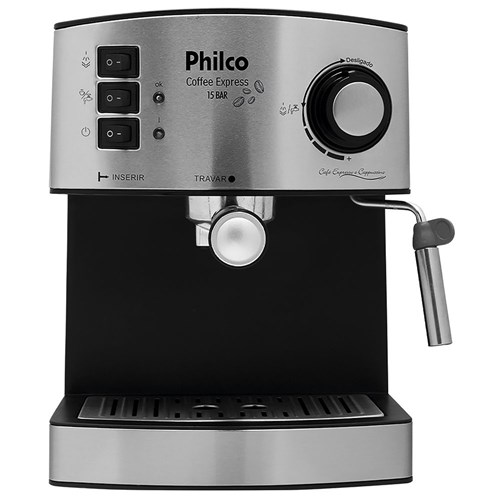 Cafeteira Coffee Express Preto com Prata Philco 220V