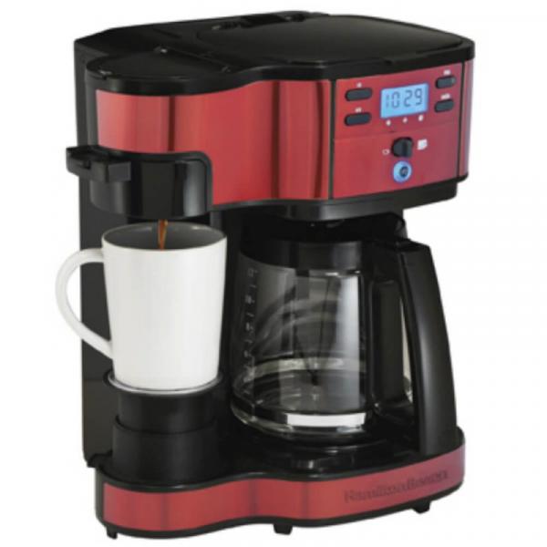 Cafeteira Elétrica Hamilton Beach 2 Way 220V Preta e Vermelha