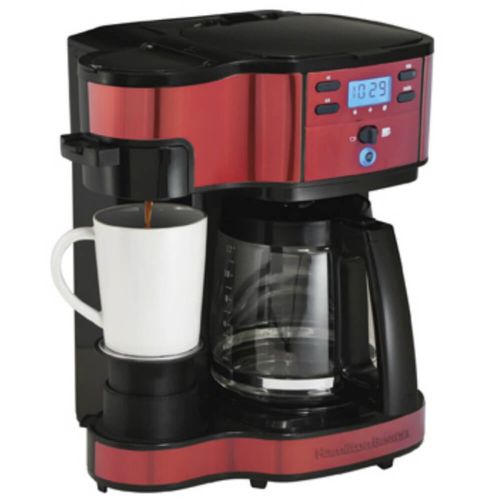 Cafeteira Elétrica Hamilton Beach 2 Way 127V Preta e Vermelha