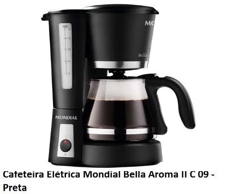 Cafeteira Elétrica Mondial Bella Aroma Ii C 09 - Preta 127V