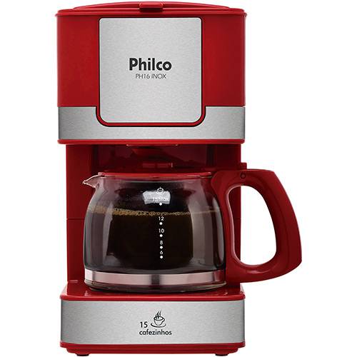Cafeteira Elétrica Philco PH16 Inox 600ml - Vermelha
