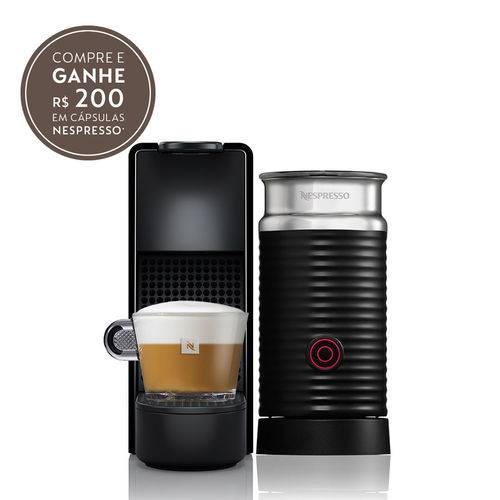 Cafeteira Nespresso Essenza Mini Preta + Aero3 110v