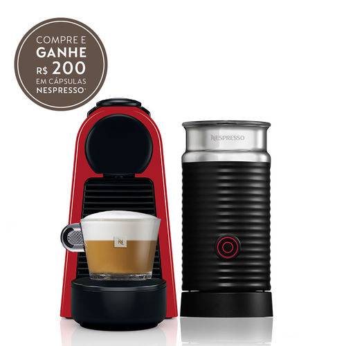 Cafeteira Nespresso Essenza Mini Red + Aero3 220v