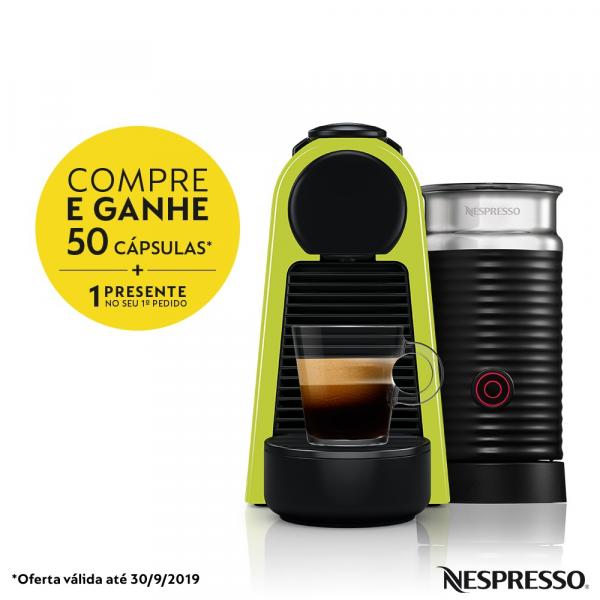 Cafeteira Nespresso Essenza Mini Verde Lima + Aero3 220V