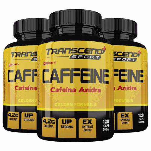 Caffeine (Cafeína Anidra) - 3 Un de 120 Cápsulas - Katigua Sport