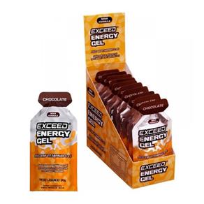 Caixa com 10 Sachês Exceed Energy Gel Advanced Nutrition - Chocolate - 10 Sachês