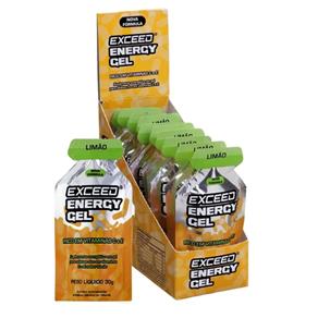 Caixa com 10 Sachês Exceed Energy Gel Advanced Nutrition - Limão - 10 SACHÊS