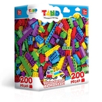 Caixa De Blocos De Montar Com 200 Peças Brinquedo Educativo