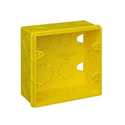 Caixa de Luz 4x4 Plástica Amarela Fortlev