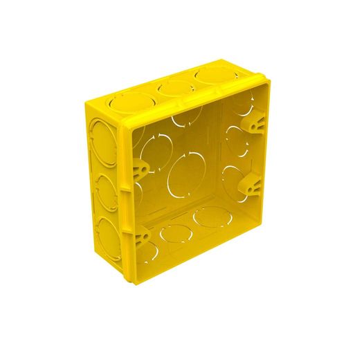 Caixa de Luz Quadrada em Pvc Flex 4x4" Amarela
