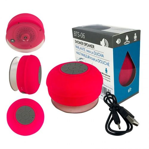 Tudo sobre 'Caixa de Som a Prova Dagua Shower Speaker Use no Banho Bluetooth Portátil 3W 10M BTS-06 ROSA PINK'