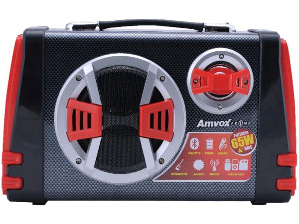 Caixa de Som Amplificada Amvox ACA 120 65W - Ativa Bluetooth Portátil USB com Subwoofer MP3