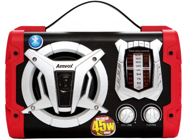 Caixa de Som Amplificada Amvox ACA 90 45W - Ativa Bluetooth Portátil USB MP3 com Entrada SD