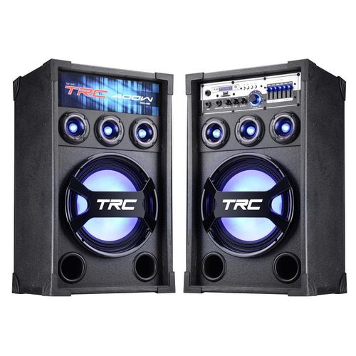 Caixa de Som Amplificada TRC TRC369, Bluetooth, USB, Rádio FM, 400W - Preto