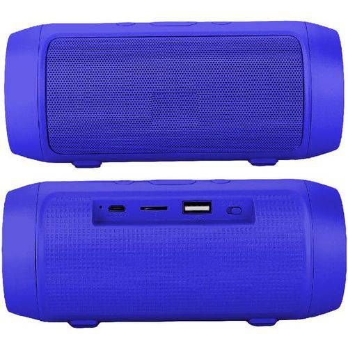 Caixa de Som Bluetooth 6W Portátil Stereo + Rádio FM Resistente Água Azul Mini 3+