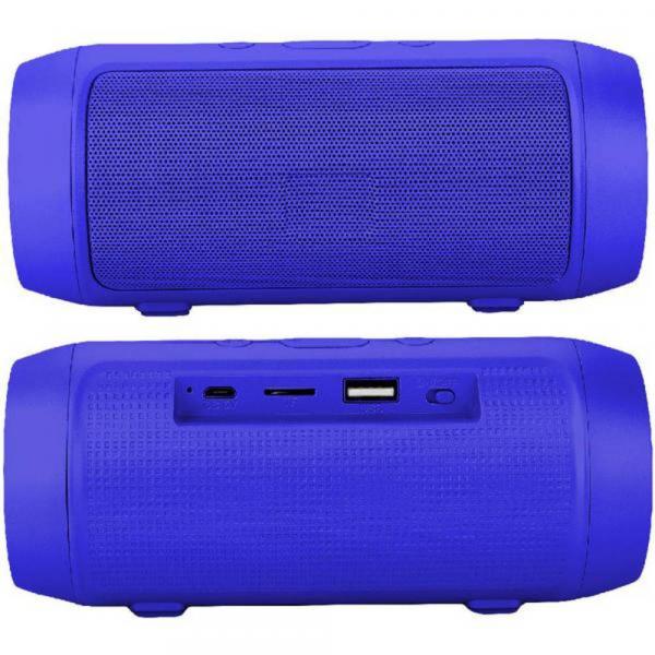 Caixa de Som Bluetooth 6W Portátil Stereo + Rádio FM Resistente Água Azul Mini 3+ - Go