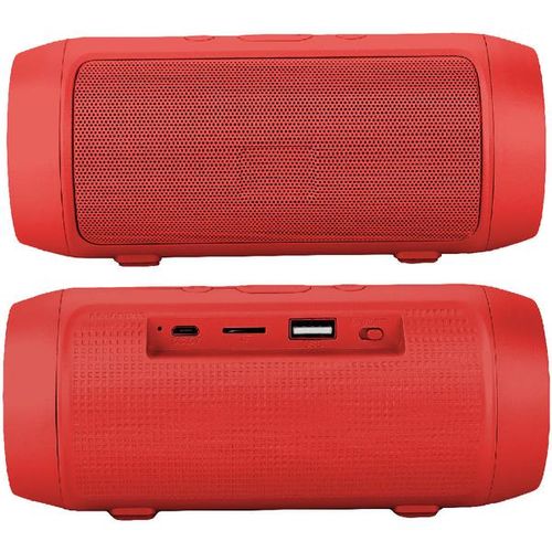 Caixa de Som Bluetooth 6W Portátil Stereo + Rádio FM Resistente Água Vermelho Mini 3+