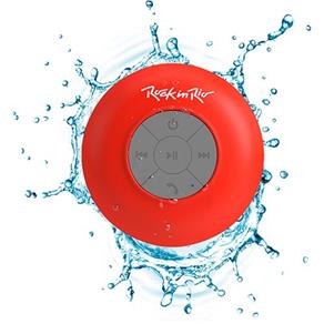 Caixa de Som Bluetooth Aquarius Rock In Rio Vermelha 3W RMS USB Resistente à Água