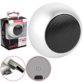 Caixa de Som Bluetooth Mini Speaker 3W Branco Feitun Fn-0006 Fn0006