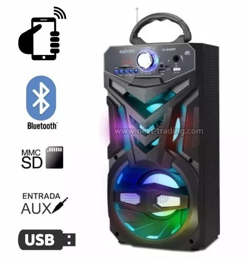 Caixa de Som Bluetooth Portatil Amplificada Sd Usb Cs-m432bt - Exbom
