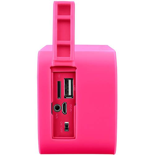 Caixa de Som Bluetooth Pulse Speaker Rosa 10W Entrada USB e Cartão Memória