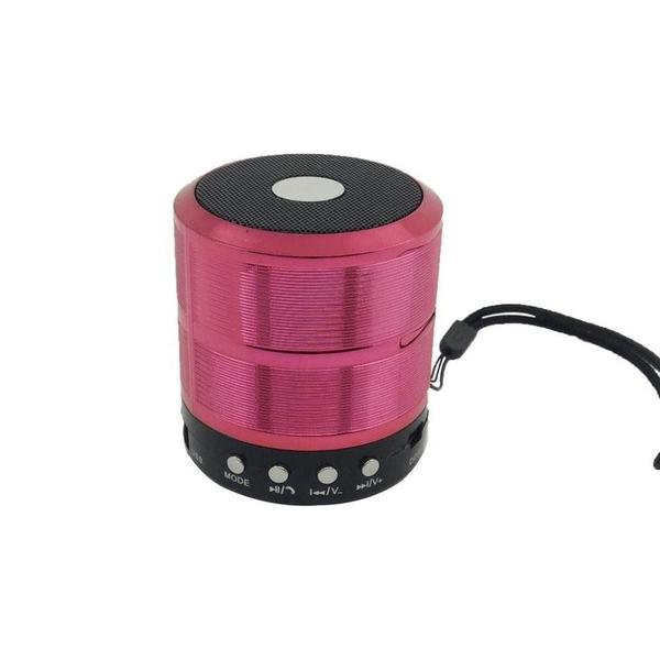 Caixa de Som Bluetooth Recarregável Mini Portátil Rosa - Bluetooth Speaker