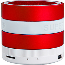 Mini Caixa de Som Bluetooth WI BQ 608 Vermelho com Super Bass 3W - 1 Unidade