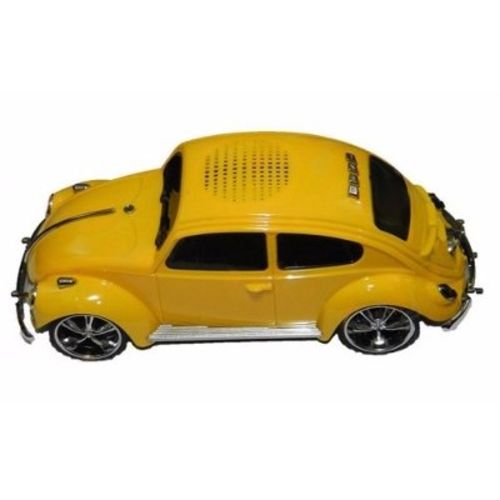 Caixa de Som Fusca C/ Micro Sd Fm Mp3 Usb com Controle Amarelo