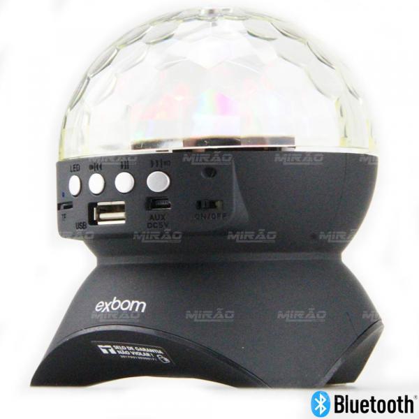 Caixa de Som Globo Bluetooth com LED DJ USB FM SD MODELO - CS-A24BT - Exbom