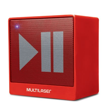 Caixa de Som Mini Aux 8W Bluetooth Vermelha Multilaser - SP279 SP279