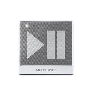 Caixa de Som Mini Bluetooth e Auxiliar 8W Branca MULTILASER