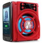 Caixa de Som Portátil Bluetooth 15w Mp3 Rádio Fm Usb Sd Aux MF-1602 Vermelha