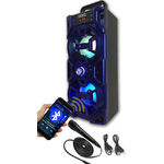 Caixa de Som Portátil Bluetooth Amplificada com Microfone Azul