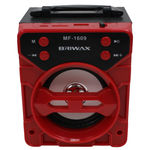 Caixa de Som Portátil Briwax 13cm MF-1609 Vermelha Amplificada Bluetooth USB MP3 Rádio FM SD
