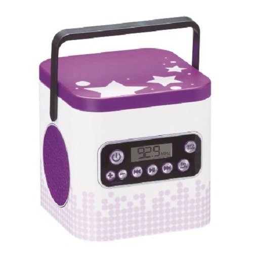 Caixa de Som Portátil com Estojo de Maquiagem, Rádio e Entrada Auxiliar - Box Estrelas Multikids